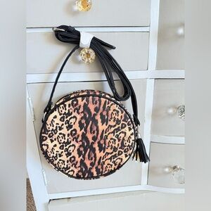 Leopard Round Crossbody Handbag Purse